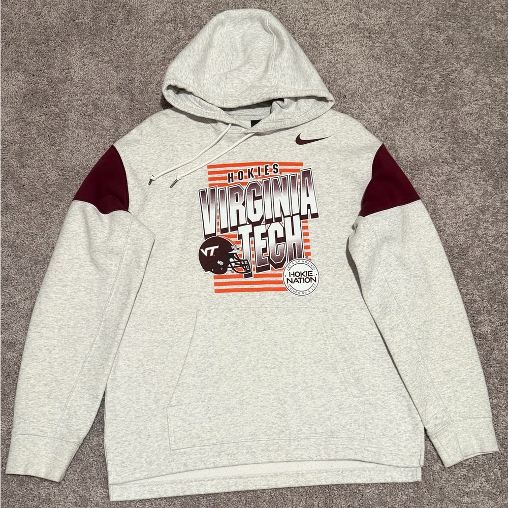 Nike Virginia Tech Hokies Gray and Maroon Men's Hoodie. RARE!